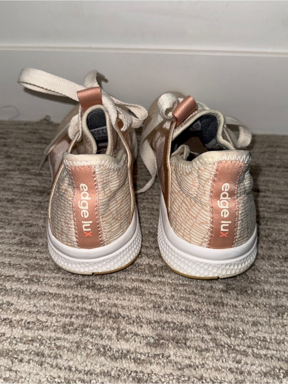 Adidas Women's Beige and Pink Athletic Running Sneakers - Picture 5 of 9